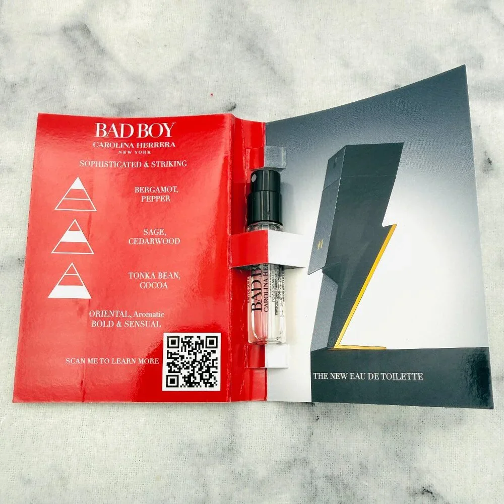 Carolina Herrera Beauty Gift Set-Navy Pouch, Mini Lip, Good Girl,Bad Boy-4pc-NEW